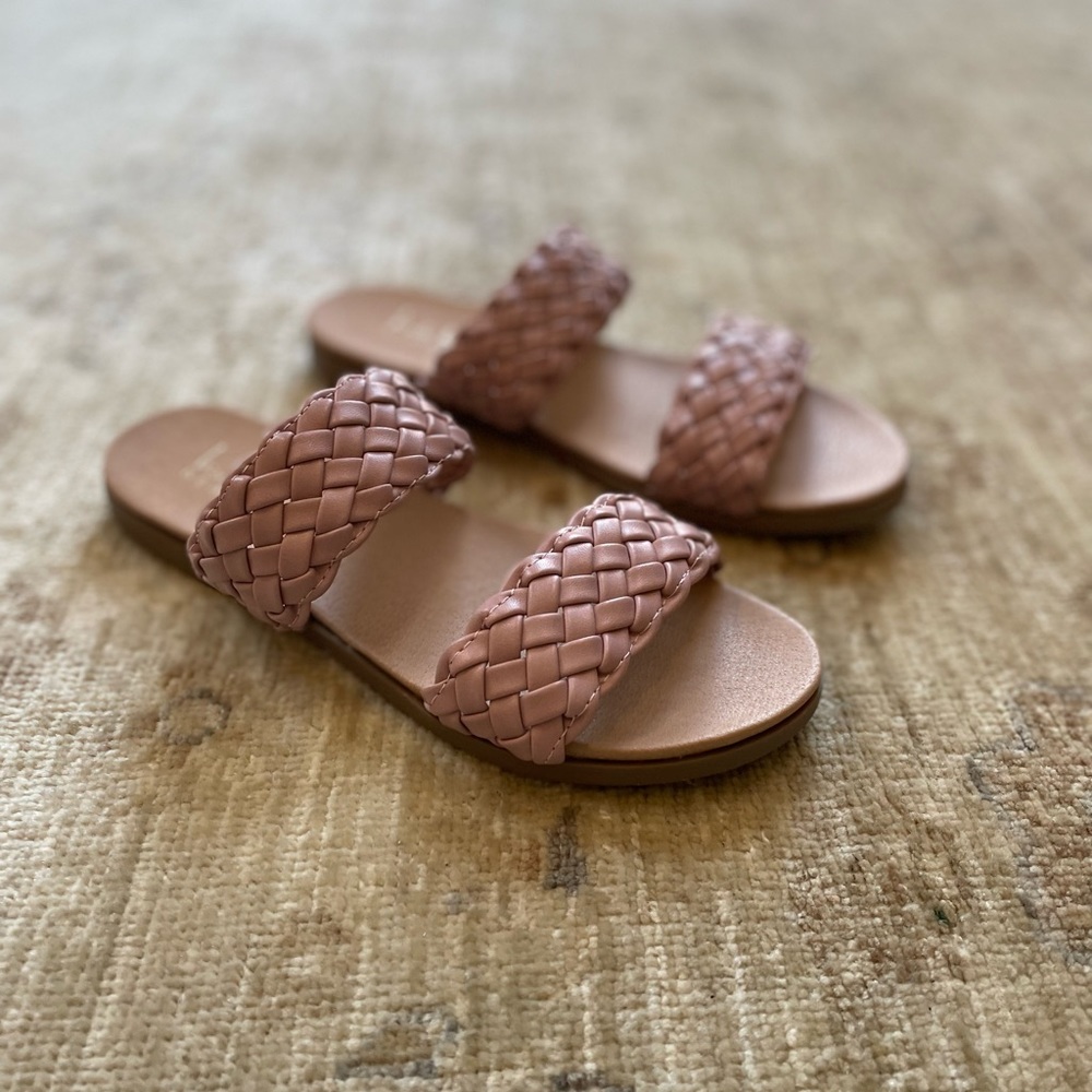 Nicole Miller, Braided Double Band Flat Sandals, Dusty Pink, Size 6 - Picture 10 of 10